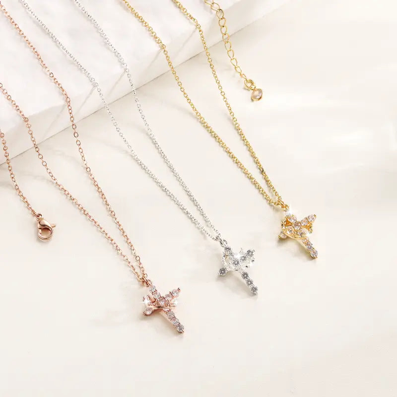 Crown & Cross Necklace - Buy 1, Get 1 FREE
