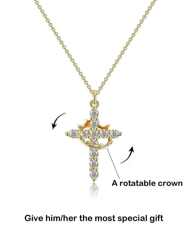 Crown & Cross Necklace - Buy 1, Get 1 FREE